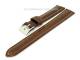 Watch band 14mm dark brown calf skin padded yoke seam
