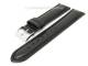 Watch band 18mm black calf skin padded yoke seam
