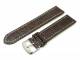 Watch band XL 24mm dark brown alligator light stitching (width of buckle 22 mm)