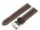 Watch band XL 18mm dark brown alligator light stitching (width of buckle 18 mm)