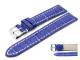 Watch band 20mm leather royal blue alligator grain light stitching (width of buckle 18 mm)