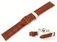 TOP: Watch band 22mm leather brown alligator robust with butterfly-clasp