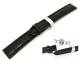 TOP: Watch band 18mm leather black alligator robust with butterfly-clasp