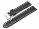 Watch band 18mm leather black alligator grain light stitching (width of buckle 18 mm)