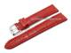 Watch band 24mm leather red alligator grain stitched (width of buckle 22 mm)