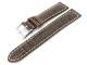 Watch band 18mm dark brown alligator grain white seam