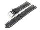 Watch band 18mm black alligator grain white seam