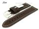 Watch band 26mm dark brown smooth surface light colored stitching from Fluco