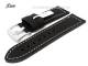 Watch band 26mm black smooth surface light colored stitching from Fluco