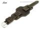 Watch band 24mm dark brown aviator style robust light colored stitching with asymmetric leather pad