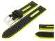 Watch band 20mm black with neon yellow seam