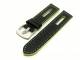 Watch band 22mm black with neon green seam
