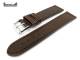 Watch band 18mm dark brown aviator style saddle leather smooth surface by Eichmueller