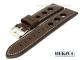 Watch band 20mm dark brown by Herzog racing-look light colored stitching