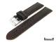 Watch band 24mm black shrunken leather red stitching by Eichmueller