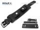 Watch band 20mm black aviator style robust grained surface with leather pad Herzog