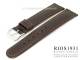 Watch band 20mm dark brown by RIOS genuine Juchten leather smooth stitched (width of buckle 18 mm)