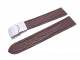Watch band 20mm dark brown deployment clasp Teju grain stitched