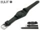 Watch band 20mm black  EULIT with leather padding