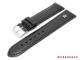 Watch band 16mm black smooth surface with silver Logo original Marburger