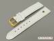 Watch band 18mm white smooth surface with golden Logo original Marburger