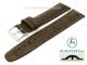 Watch strap 22mm dark brown Ostrich with Kuki Flex-Patent stitched KUKI (width of buckle 20 mm)