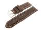 Watch band leather dark brown XL alligator grain white seam 22mm