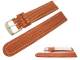 Watch band 22mm leather auburn teju grain white seam (width of buckle 20 mm)