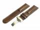 Watch band 22mm leather brown teju grain flip clasp (width of buckle 20 mm)