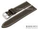Watch band 20mm dark brown by RIOS Louisiana Alligator grain light stitching (width of buckle 18 mm)