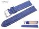 Watch band 18mm blue genuine SHARK leather white seam (width of buckle 18 mm)