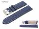 Watch band XL 18mm dark blue genuine SHARK leather white seam (width of buckle 18 mm)