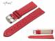 Watch band 22mm red genuine SHARK leather white seam (width of buckle 20 mm)