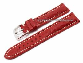 Watch band 20mm darker red genuine ostrich white stitching - Bild vergr��ern 