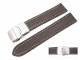 Watch band 22mm dark brown deployant clasp genuine shark white stitching