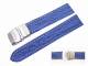 Watch band 18mm blue deployant clasp genuine shark white stitching