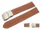 Watch band 18mm brown deployant clasp genuine shark white stitching