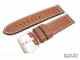 Watch band XL 26mm brown by RIOS for OFFICINE PANERAI smooth surface white stitching