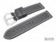 Watch band 24/22mm black by RIOS for PANERAI and other watches smooth surface white stitching
