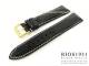 Watch band 22mm black by RIOS genuine Shark white stitching (width of buckle 18 mm)