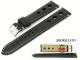 Watch strap 18mm black racing design smooth surface white stitching by MORELLATO