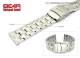 Stainless steel watch band 24mm solid look partly polished sporty-elegant from BEAR