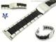 Watch band stainless steel 24mm solid-look brushed surface with silicone inserts from Vollmer