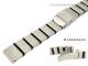Watch band 18mm stainless steel/synthetic dual tone steel/black partly polished Marburger
