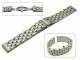 Watch band stainless steel 20mm solid heavy type brushed with butterfly clasp