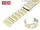 Stainless steel watch band 24mm dual tone solid-look polished elegant design from BEAR