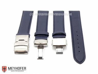 1 Watch band -Stavanger- 17mm dark blue (3 clasps selectable) by MEYHOFER (width of buckle 16 mm) - Bild vergr��ern 