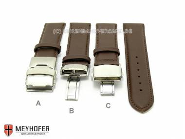 1 Watch band -Stavanger- 21mm dark brown (3 clasps selectable) by MEYHOFER (width of buckle 20 mm) - Bild vergr��ern 