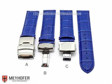 Watch band -Narvik- 21mm blue clasp (3 versions selectable) by MEYHOFER (width of buckle 20 mm) - Bild vergr��ern 