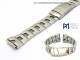 Watch band stainless steel 20-24mm multiple ends solid-look brushed holes pattern from Piero Magli
